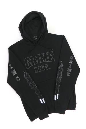 Crime Inc. Black on Black Men's Hooded Sweatshirt
