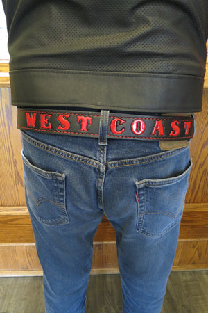 West Coast Stamped Leather Belt