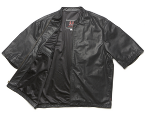 415 Leather 3/4 Sleeve Perforated Jacket