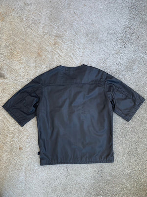 415 Leather 3/4 Sleeve Perforated Jacket No Collar