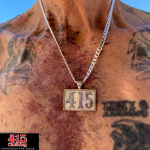 Large 415 Silver Pendant