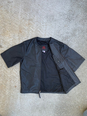 415 Leather 3/4 Sleeve Perforated Jacket No Collar