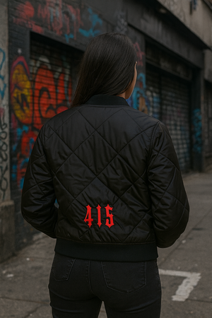 Ladies Frisco 415 Embroidered Quilted Bomber