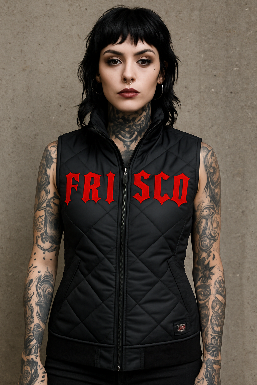 Ladies Frisco Embroidered Quilted Vest