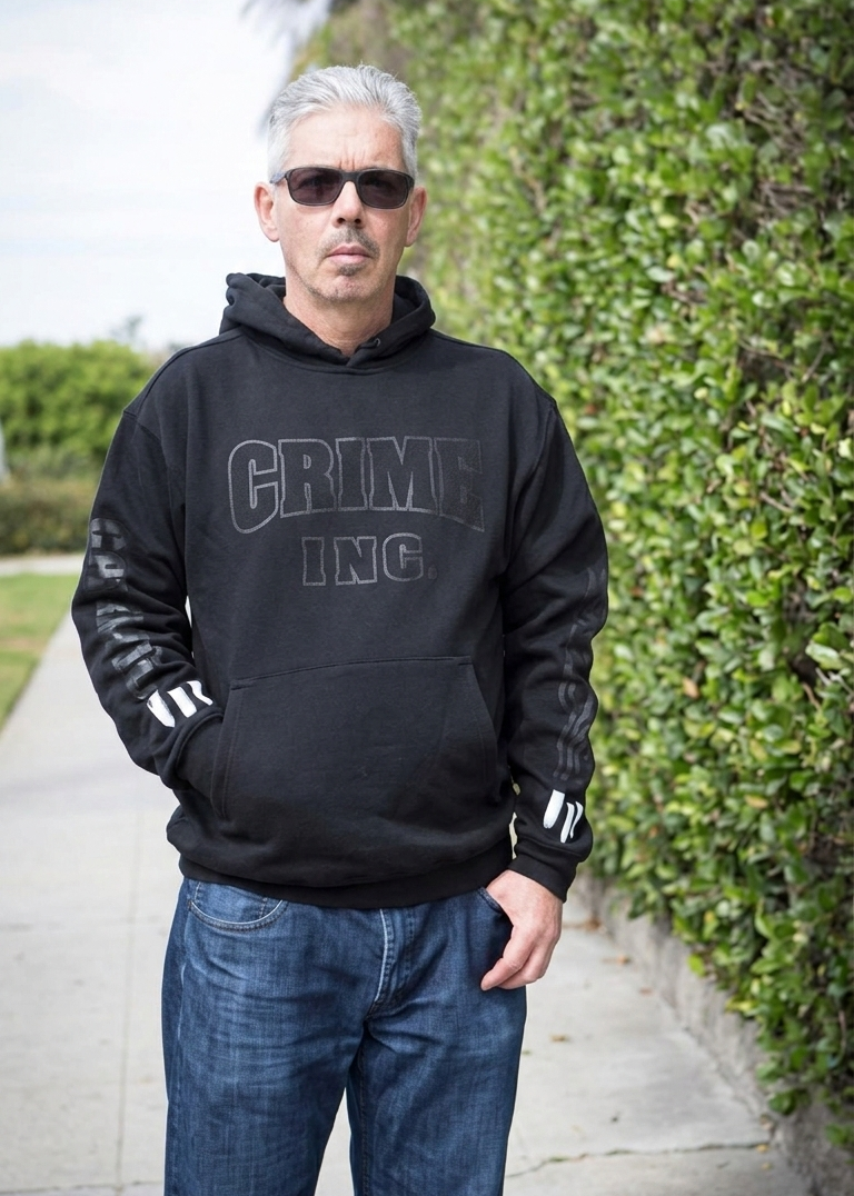 Crime Inc. Black on Black Men's Hooded Sweatshirt