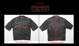 415 Leather 3/4 Sleeve Perforated Jacket No Collar