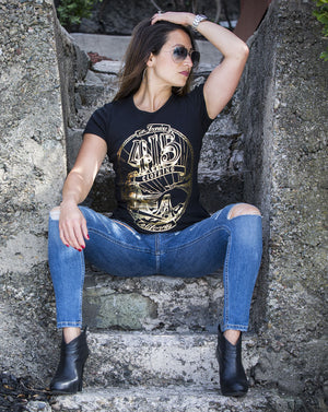 San Francisco 415 Bridge Gold Foil Unisex V-Neck T-Shirt