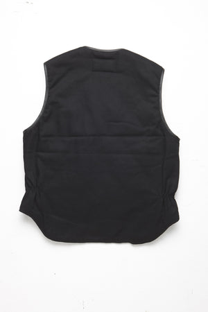Leather Trimmed Canvas Vest