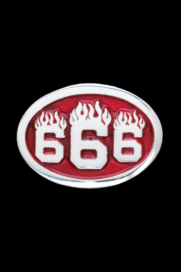 666 Sterling Silver Pin