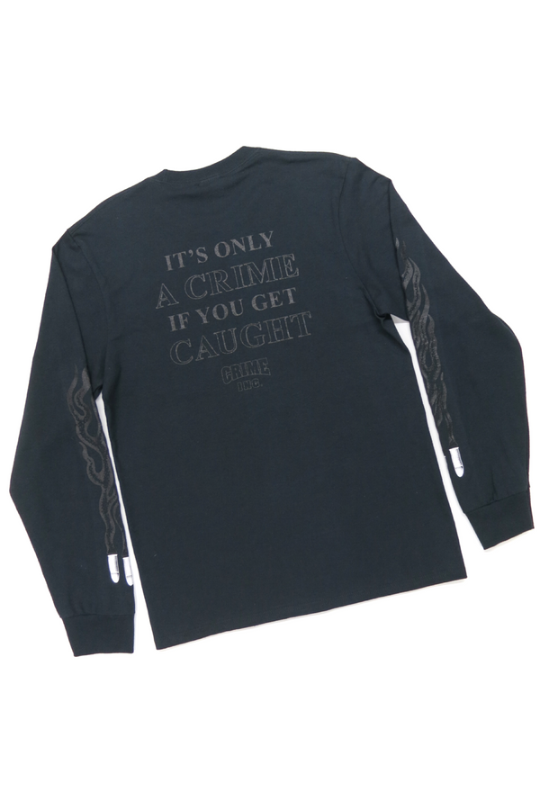 Crime Inc. Black on Black Men's Long Sleeve - 415 Clothing, Inc.