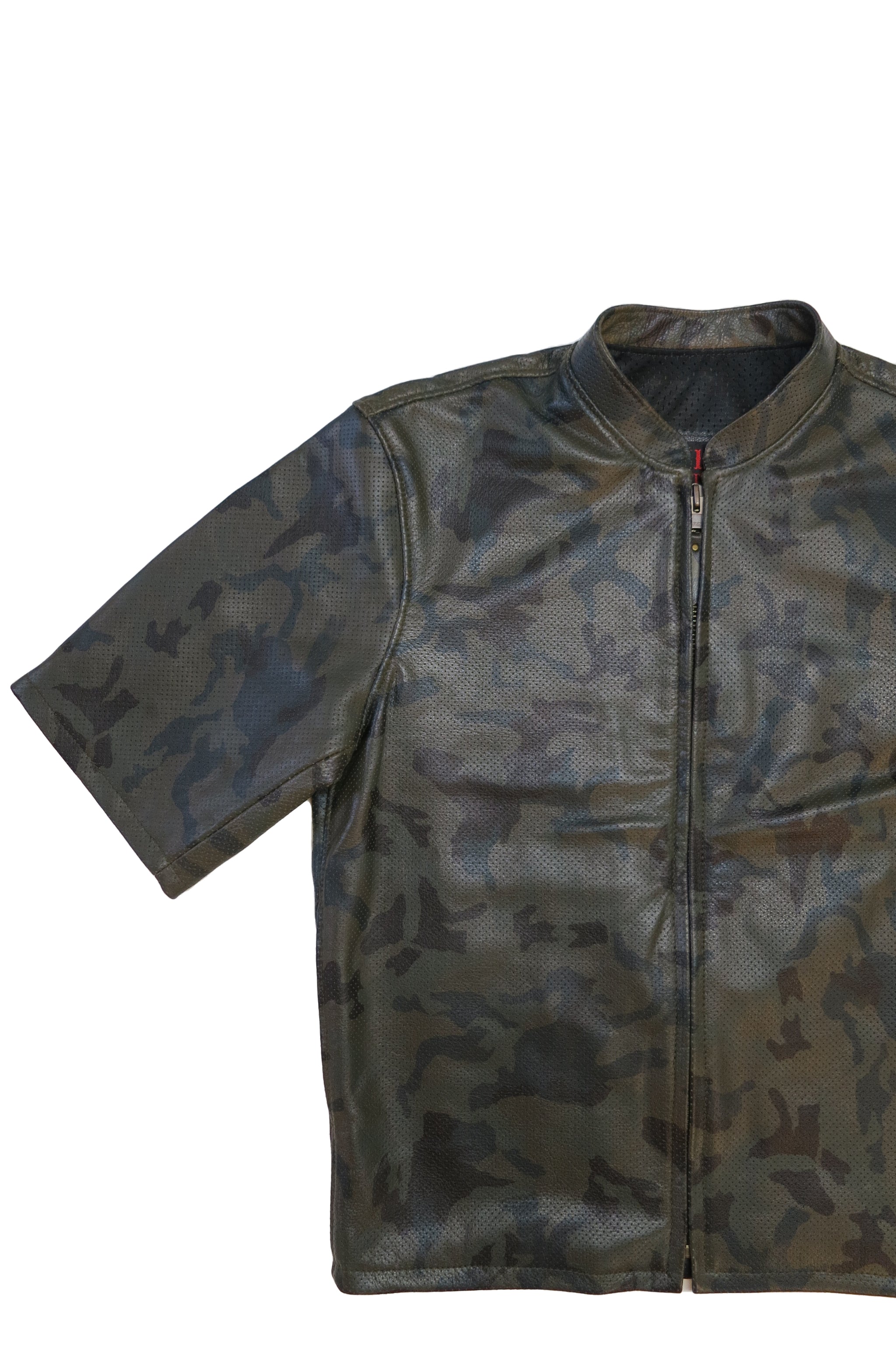 415 Leather 3/4 Sleeve Camouflage Perforated Jacket - 415 Clothing, Inc.
