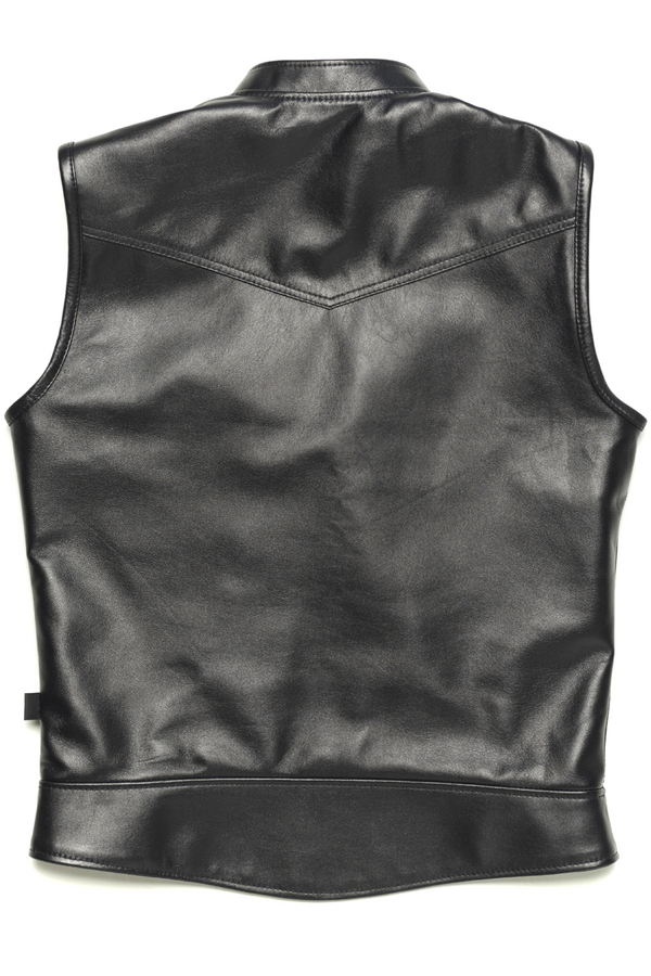 415 Leather Ladies Lambskin Zipper Vest - 415 Clothing, Inc.