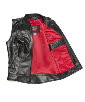 415 Leather Ladies Lambskin Zipper Vest