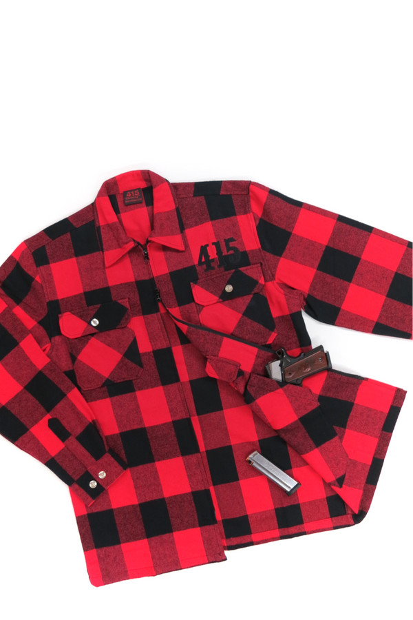 415 Embroidered Concealed Carry Men's Flannel