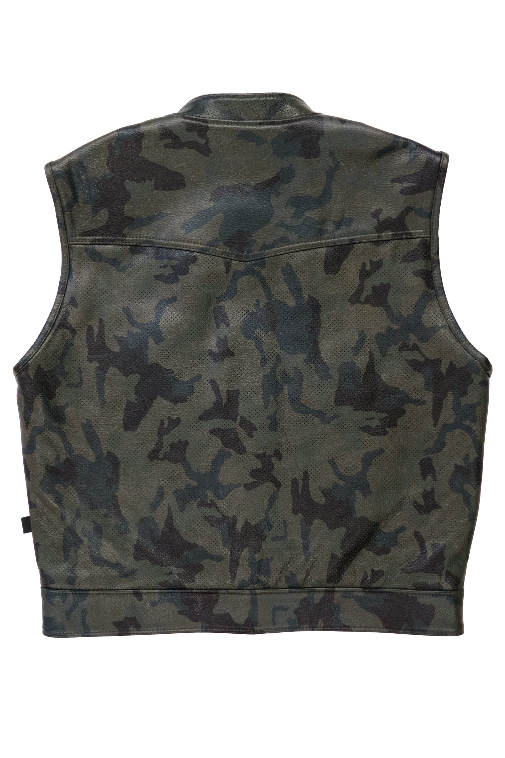 415 Leather Perforated Camouflage Zipper Vest - 415 Clothing, Inc.