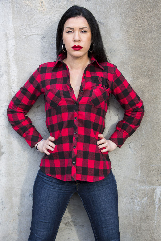 Embroidered Ladies Flannel - 415 Clothing, Inc.