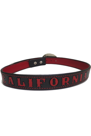 California Stamped Leather Belt