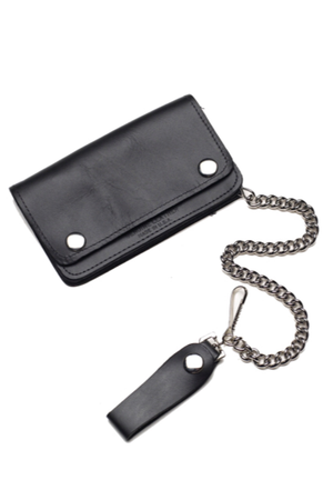Classic Chain Leather Wallet 6"